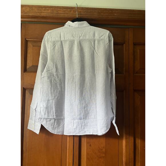 NWT Untuckit Women's Striped Button Angelen Linen Shirt Long Sleeve White Size 6 - Picture 10 of 10